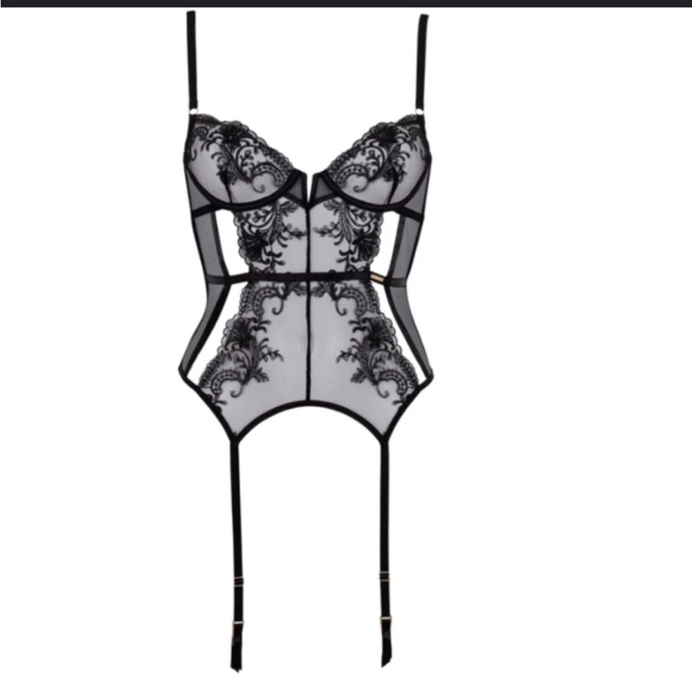 Bluebella Sheer Black Lace Chemise - Picture 2 of 7